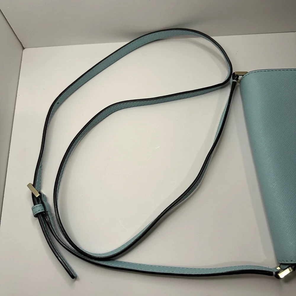 Kate Spade EUC Hydrangea Blue Saffiano Leather Newbury Lane Sally Crossbody